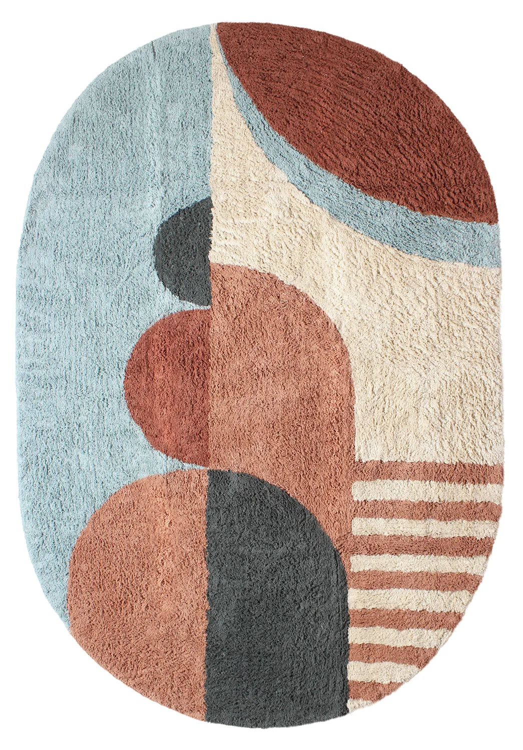 Ovalt teppe - Osmery Natural Cotton Shaggy (multi) (Størrelse: 160 x 230 cm)