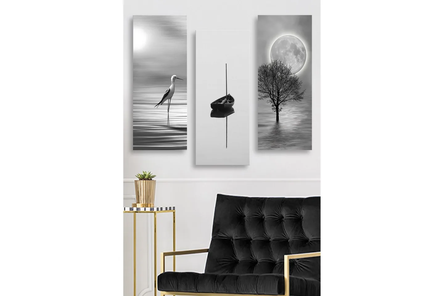 Decorative MDF Painting (3 Pieces) 20x50 -