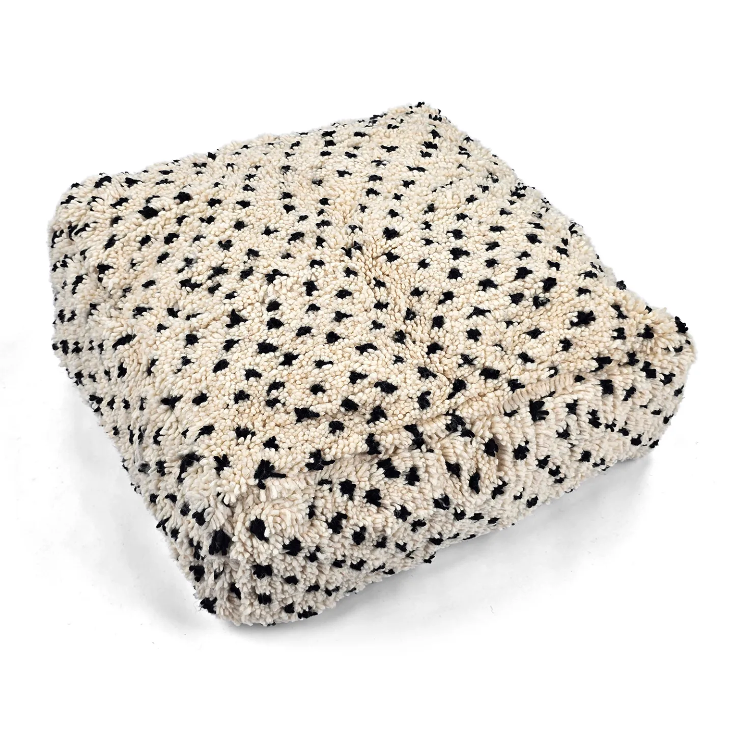 Sittepuff - Marokkansk Beni Ourain 030 (Størrelse: 60 x 60 cm)