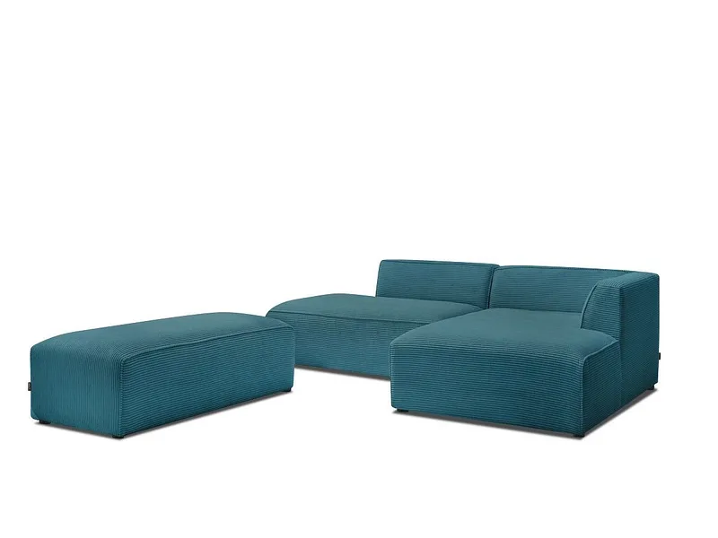 Ecksofa BOBOCHIC MEGEVE Cord-Stoff dunkelblau