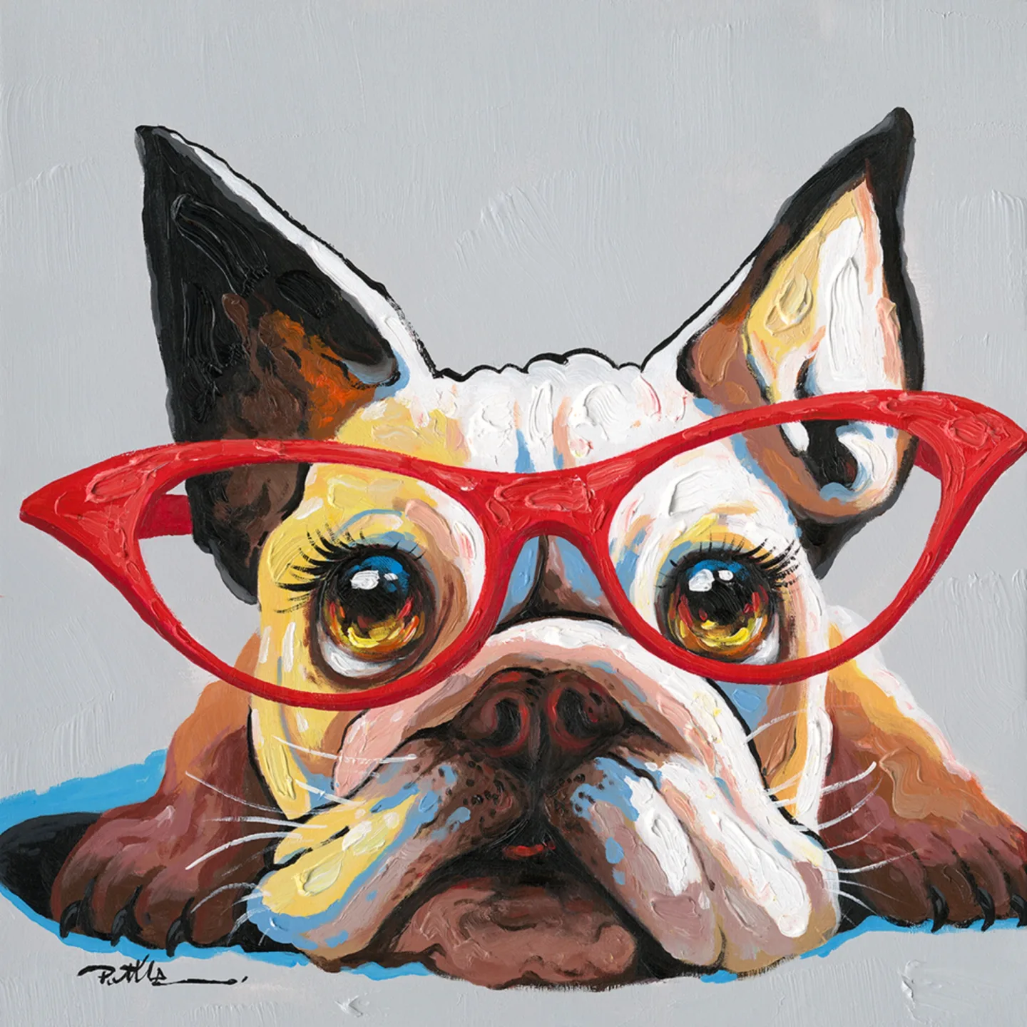 image LAND Gemälde Hund mit Roter Brille | Schubiger Möbel