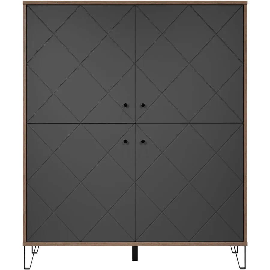 Highboard Foster Eiche/graphit Holzwerkstoff B 123 H 136 cm
