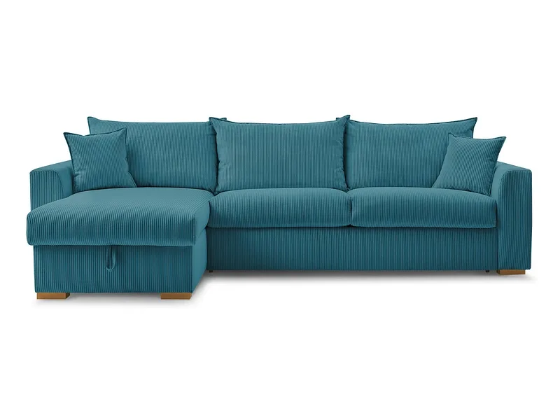 Ecksofa BOBOCHIC AUGUSTIN Cord-Stoff hellblau