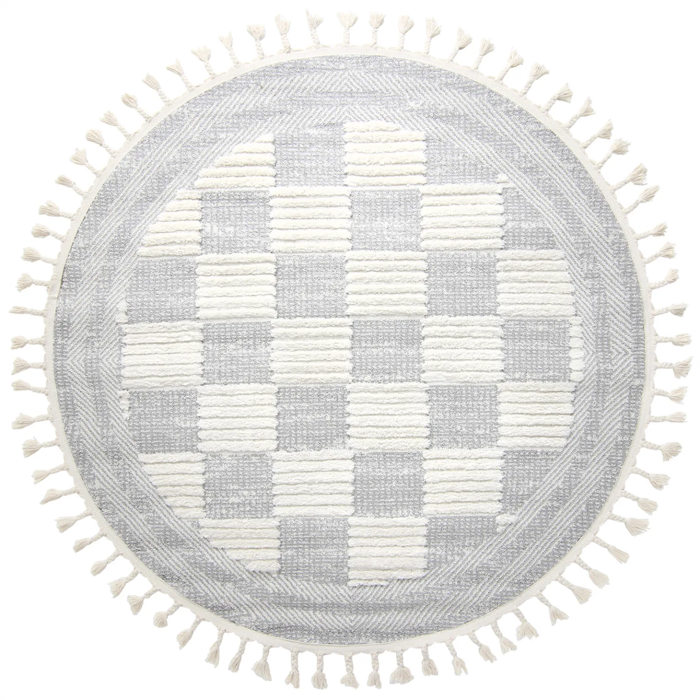 Runde tepper - Austin (grå/offwhite) (Størrelse: Ø 200 cm)
