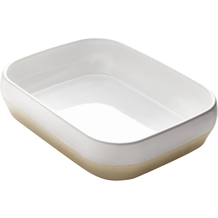 DEGRENNE Auflaufform Bahia weiss/braun Stoneware Rechteckig B 25 cm T 31.8 cm