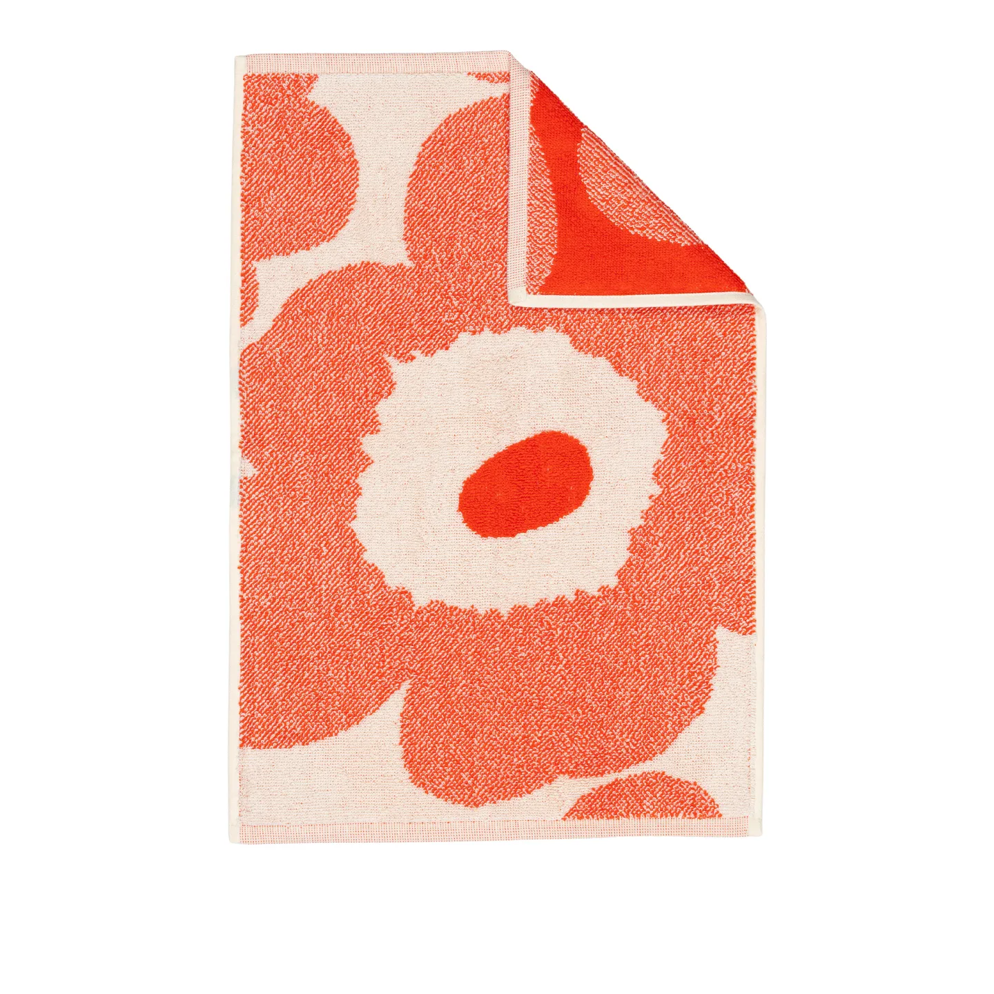 Marimekko - UNIKKO GUEST TOWEL 32x50 CM, off white, orange red - Handdukar och badlakan - Orange,Röd,Vit