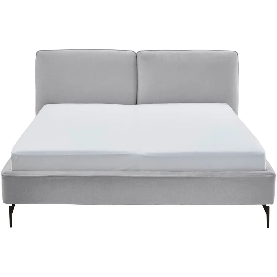 Bett Ibli hellgrau Stoff 160 x 200 cm