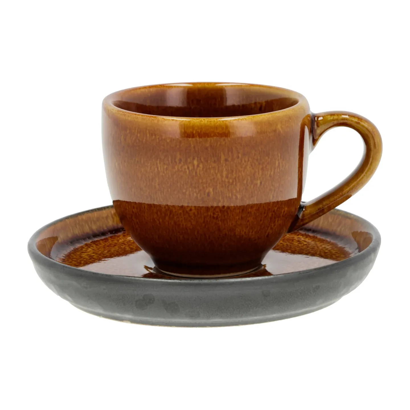 Bitz Bitz Espressotasse mit Untertasse 7 cl Amber-schwarz