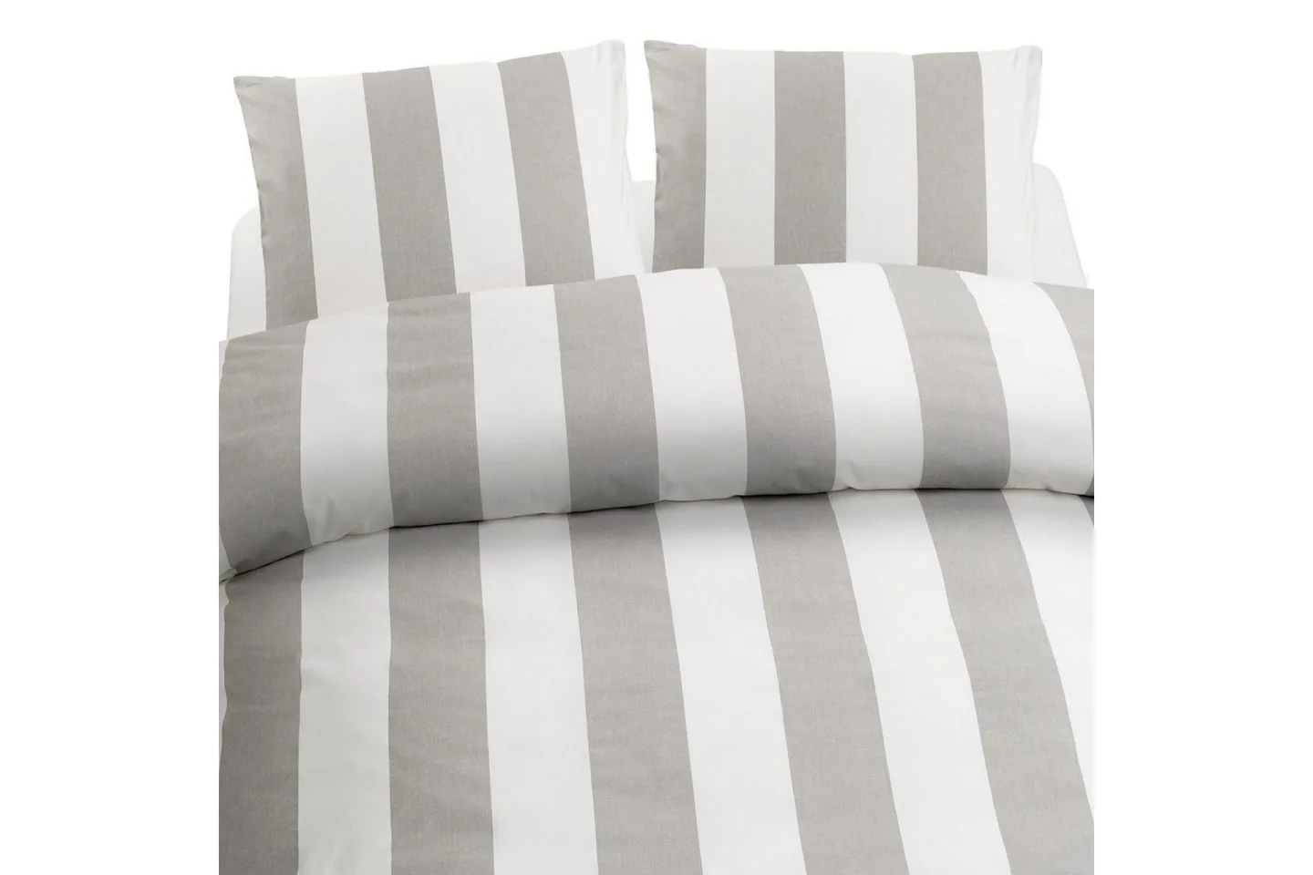 Påslakanset Dubbelsäng 3-Dels Block Stripe - Grå