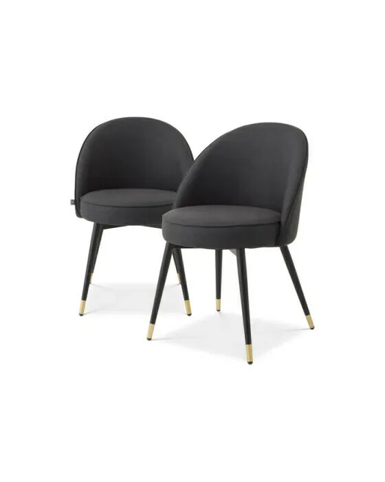 Cooper Dining Chair Faux Leather Grey Set of 2