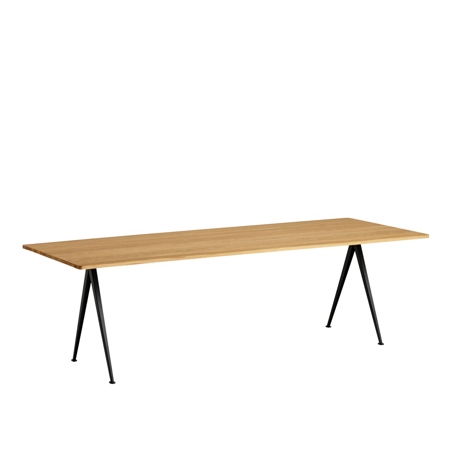 HAY - Pyramid Table 02 - Black Base - Oiled Oak - 250x85 cm - Matbord - Friso Kramer,Wim Rietveld