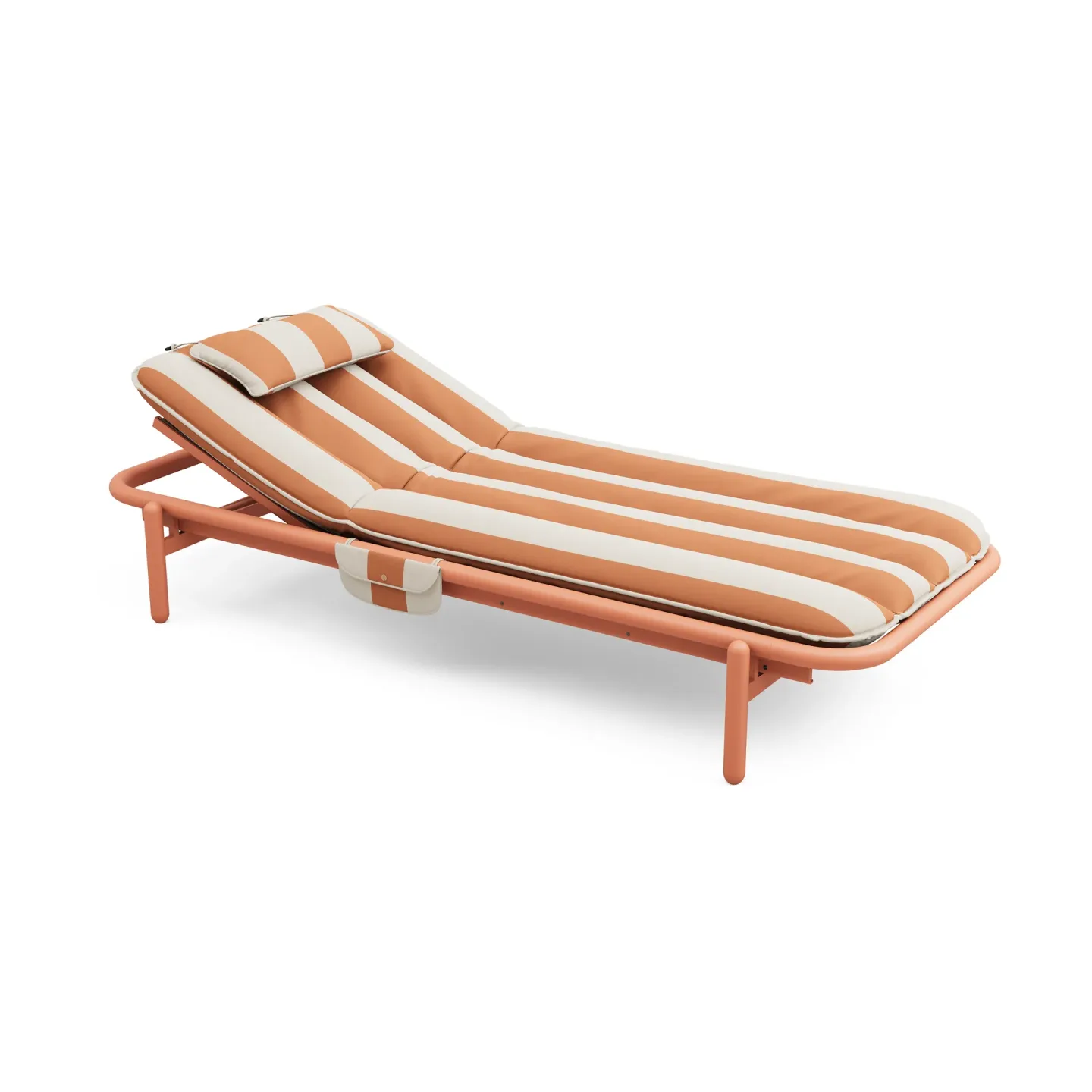Fatboy Sunbun dagbädd Terracotta-stripe orange, 212x97x39 cm