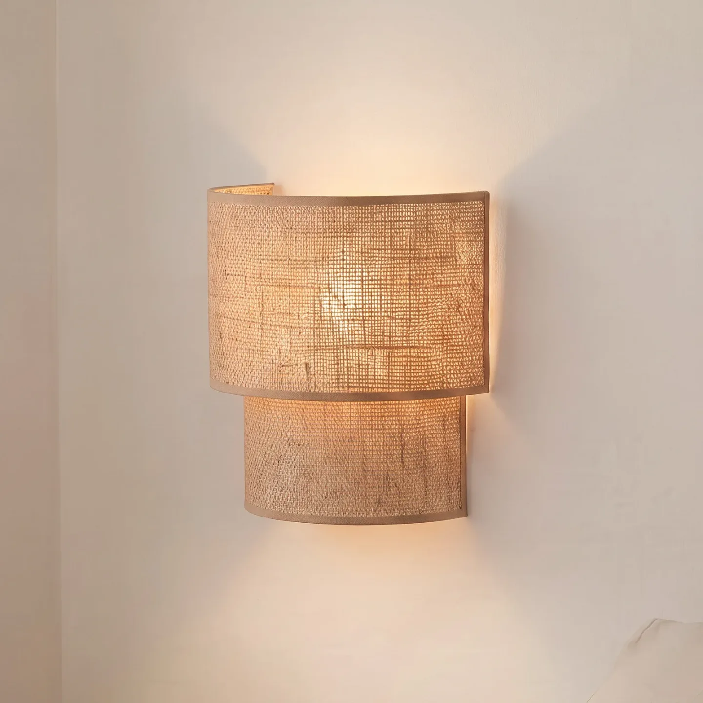 Boho Wandlampe, jute/jute, 22 cm, Textil, E27 - Duolla - Flurbereich - Stoff / Textil - Einflammig