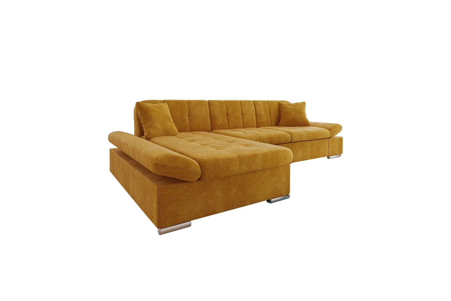 Vananda Soffa med Divan 3-sits i Sammet - Gul