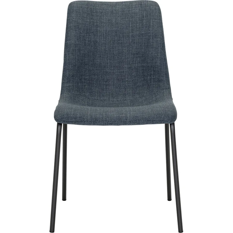 Stuhl Sabia blau, schwarz Stoff, Metall, Polyester