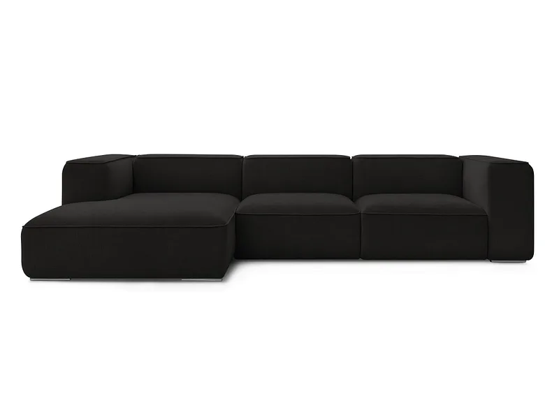 Ecksofa BOBOCHIC ZEPHYR Stoff mit Textur schwarz