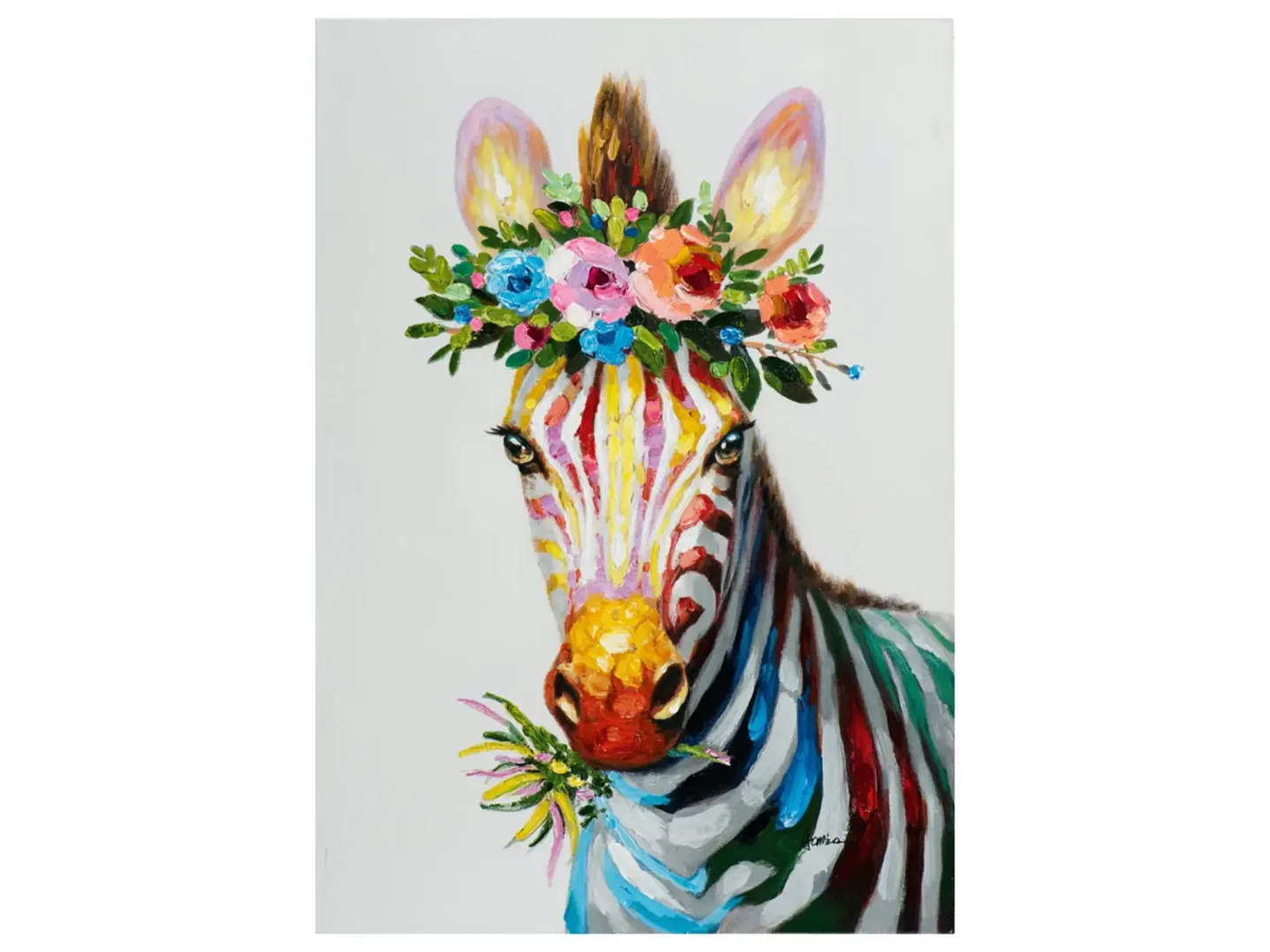 image LAND Bild Zebra mit Blumendeko | Schubiger Möbel