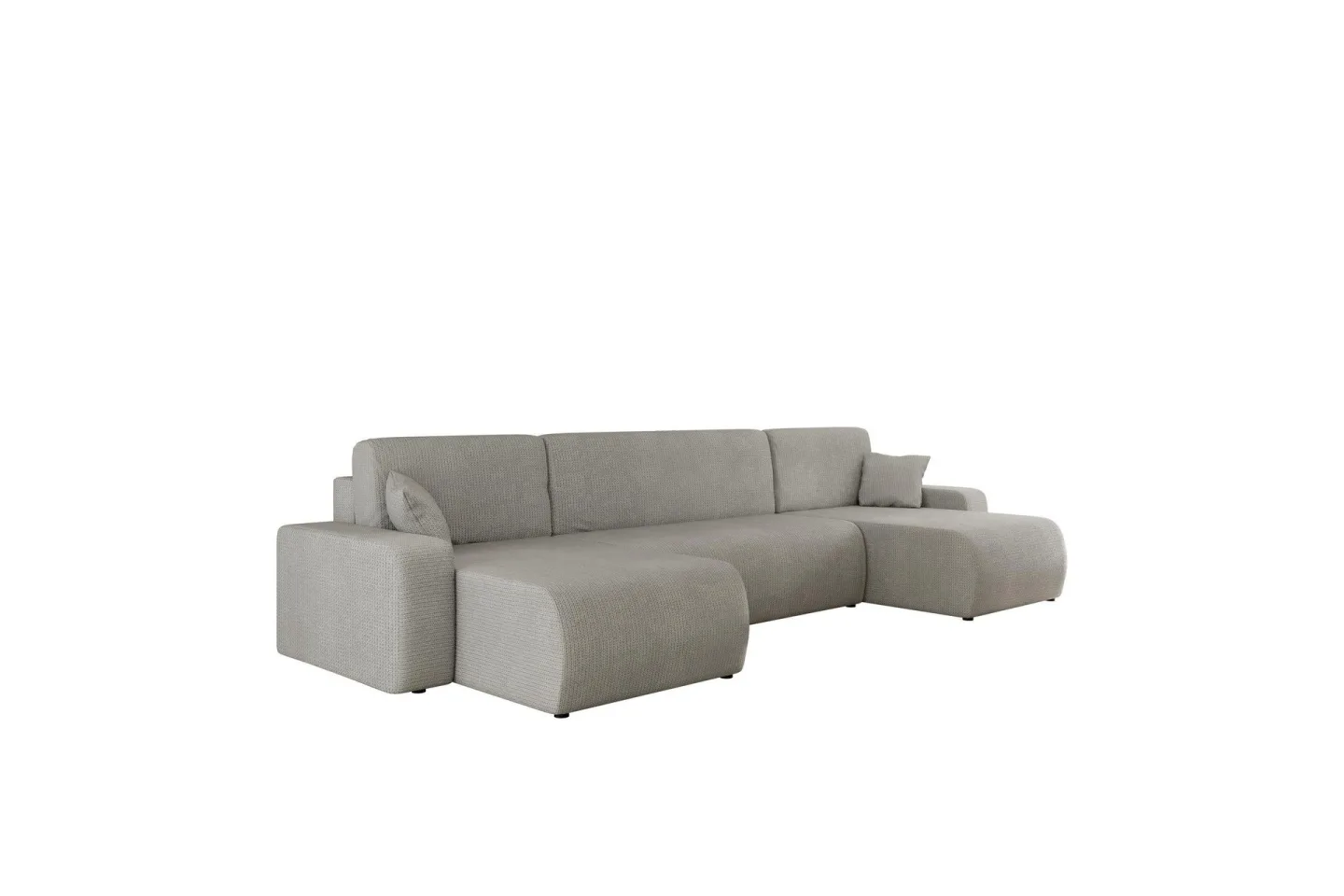 Barile Bäddsoffa Dubbeldivan 4-sits i Plysch - Grå