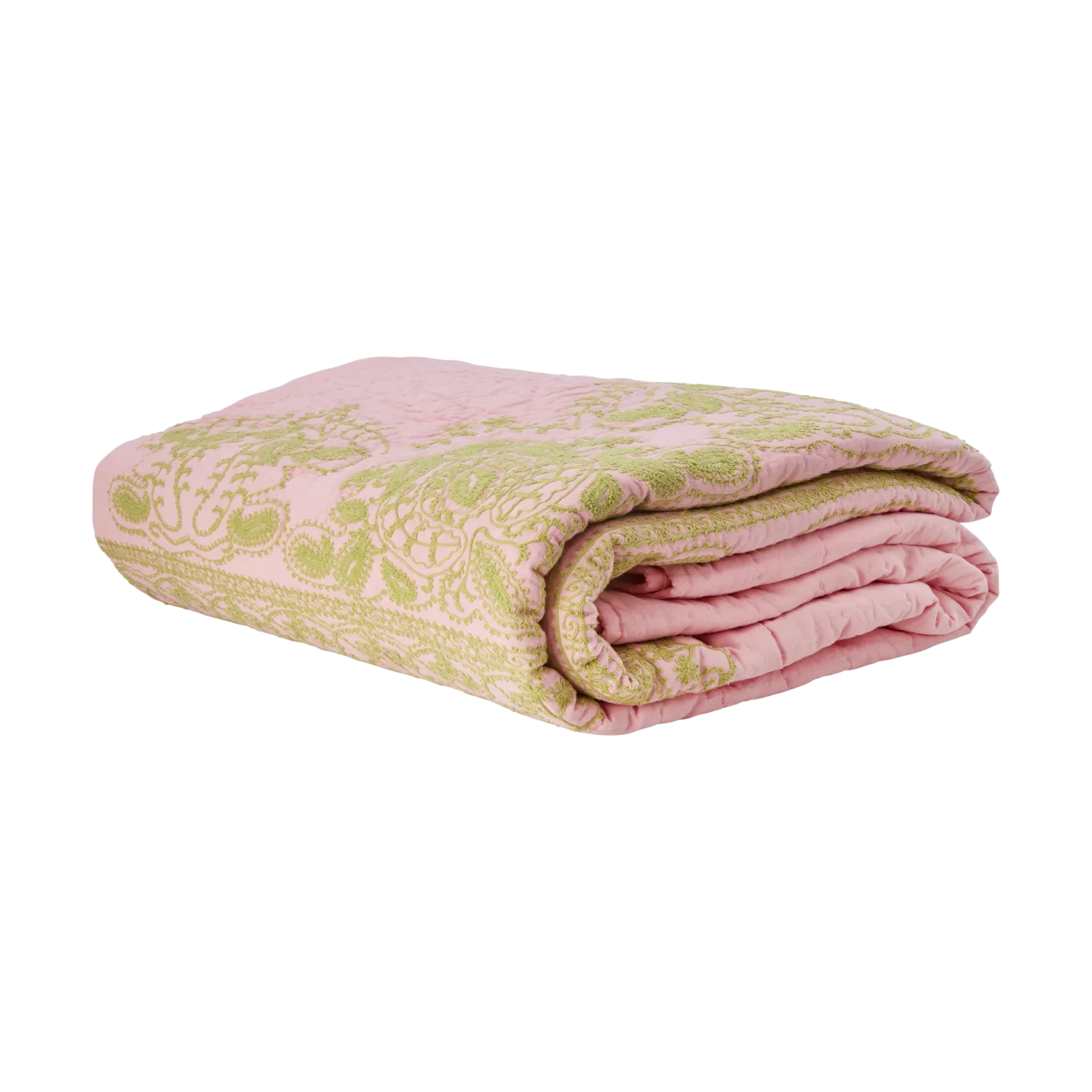 RICE Rice gesteppte Tagesdecke 225x225 cm Soft pink