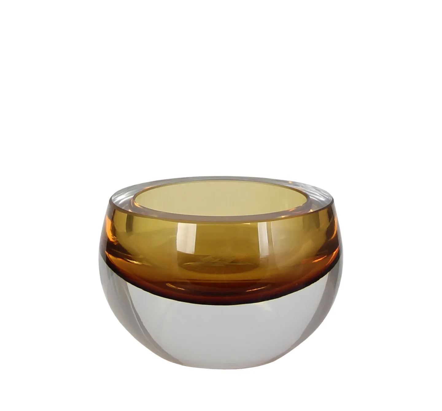 Kaheku Windlicht Olson, Amber-Glänzend H: 7 cm Orange | Schubiger Möbel