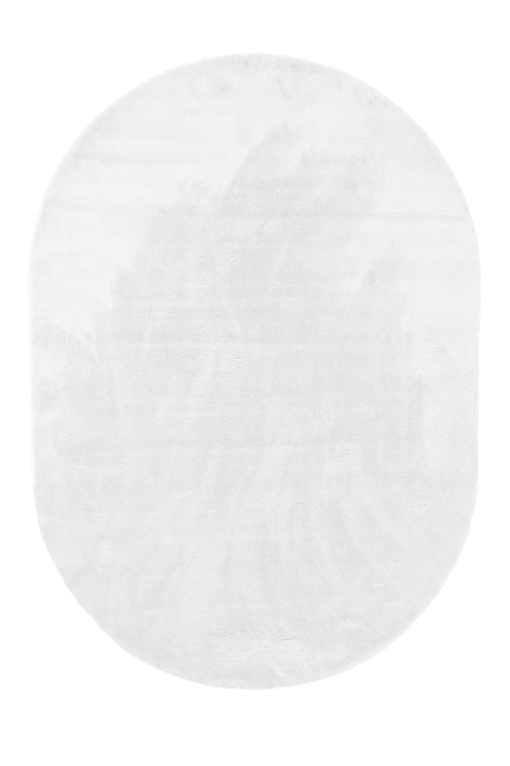Ovalt ryeteppe - Aranga Super Soft Fur (hvit) (Størrelse: 200 x 290 cm)