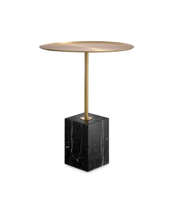 Cole Side Table brass/black