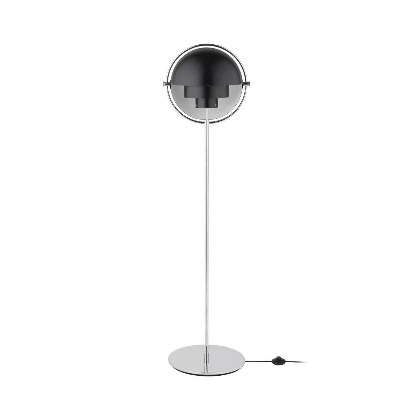 Multi-Lite Stehleuchte Chrome/Black - GUBI - Wohnzimmer - Design - Metall - Einflammig