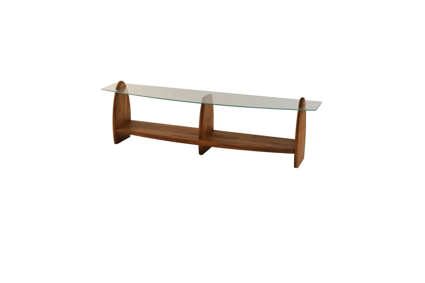 Guinn Tv-bänk 160 cm - Brun/Transparent