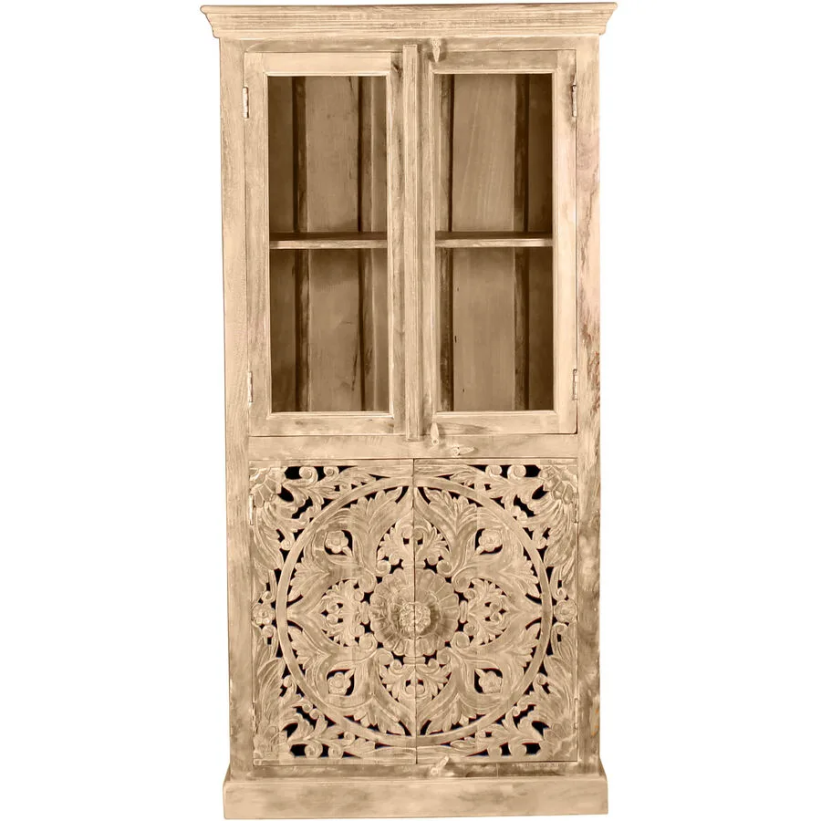 Vitrine Loreno natur Mango B 90 H 180 cm
