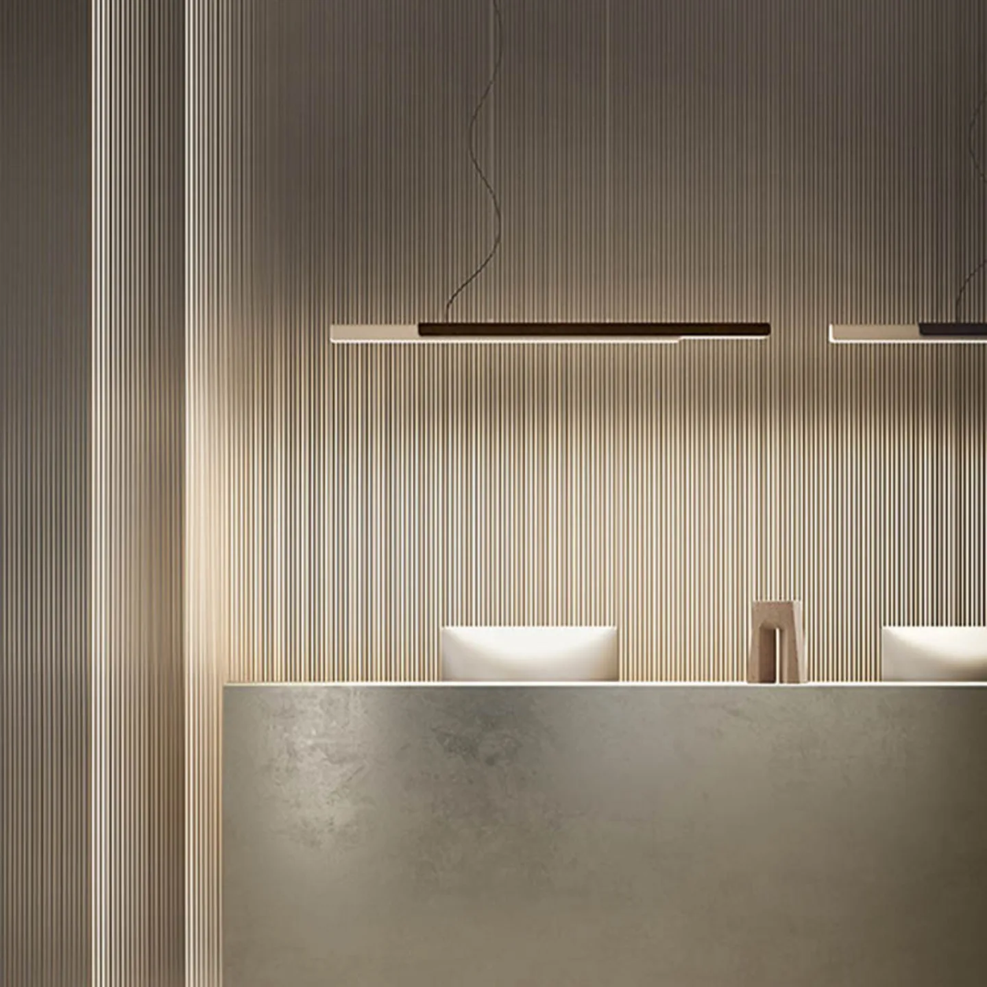 Dala Linear Pendelleuchte 3000K Sand/Wood - KDLN - Küche - Design - Metall - Einflammig
