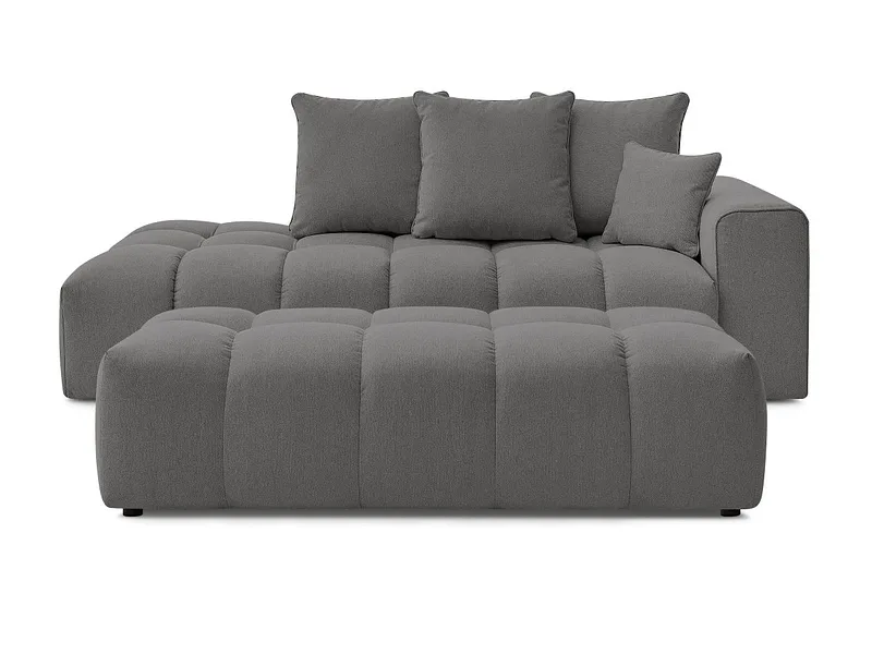 3er Sofa mit Hocker BOBOCHIC MONT-BLANC Stoff chiniert dunkelgrau