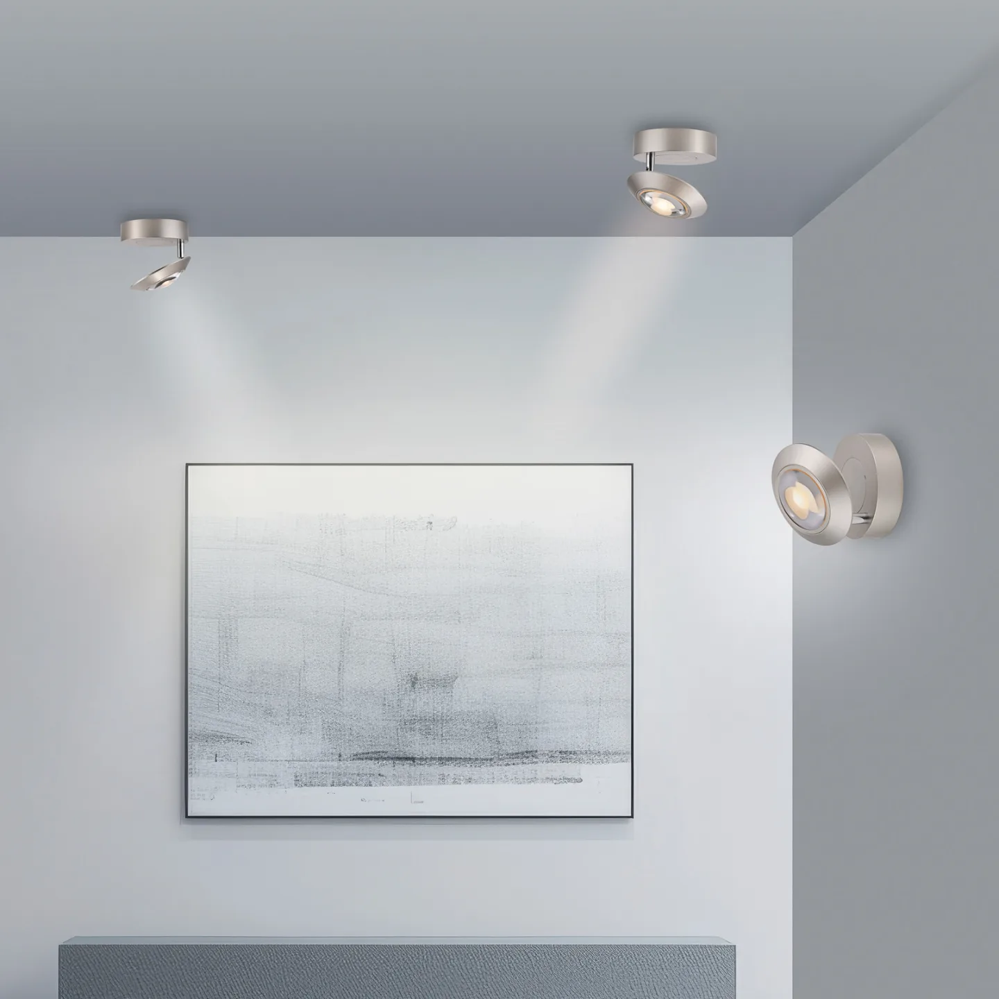 Oculis LED-Deckenlampe, silberfarben Ø15cm Eisen/Glas - PURE - Wohnzimmer - Modern - Metall - Einflammig