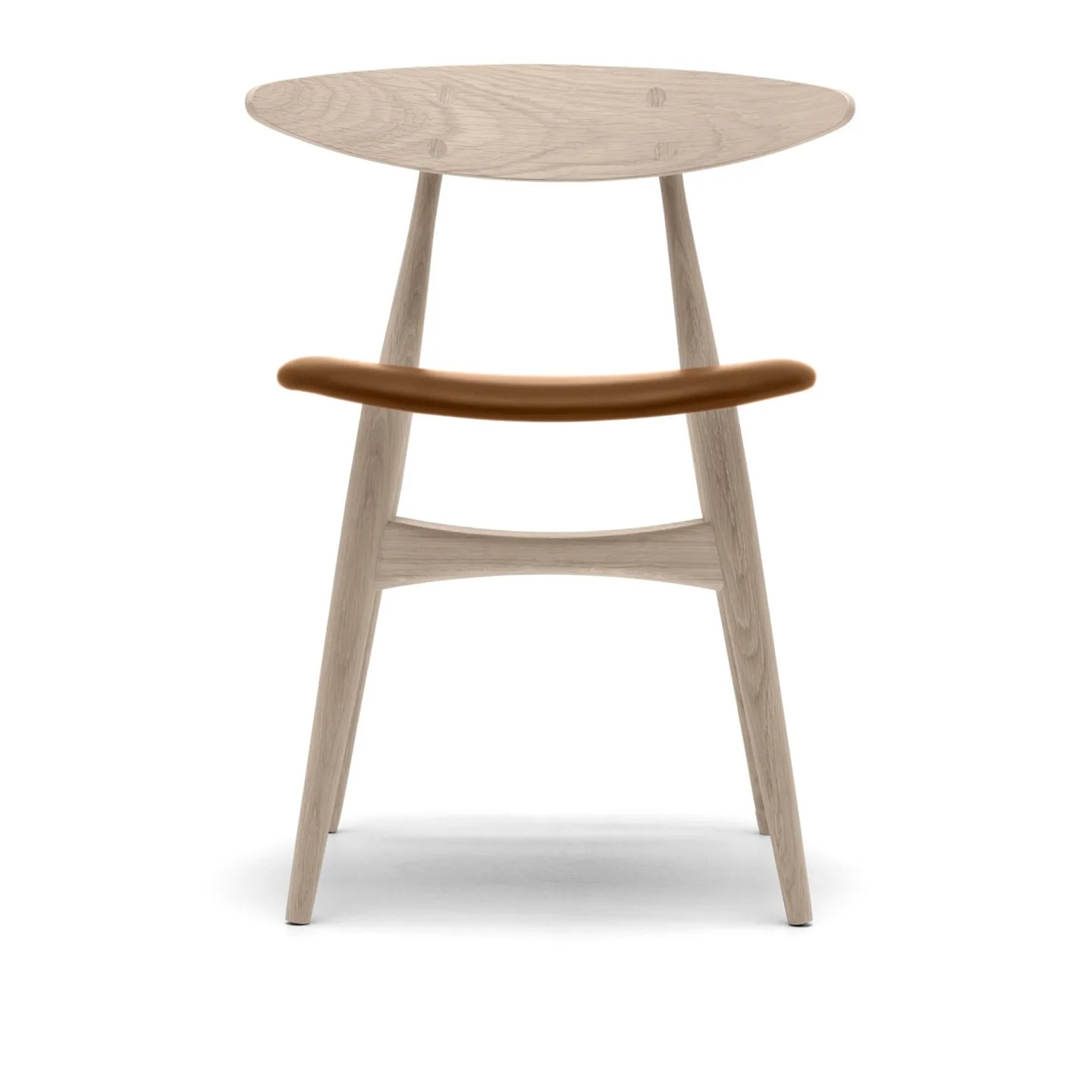 Carl Hansen - CH33P - Klädd sits, Tvålad Ek, Lädergrupp C Sif - 95 - Matstolar - Hans J. Wegner - Träfärgad - Trä
