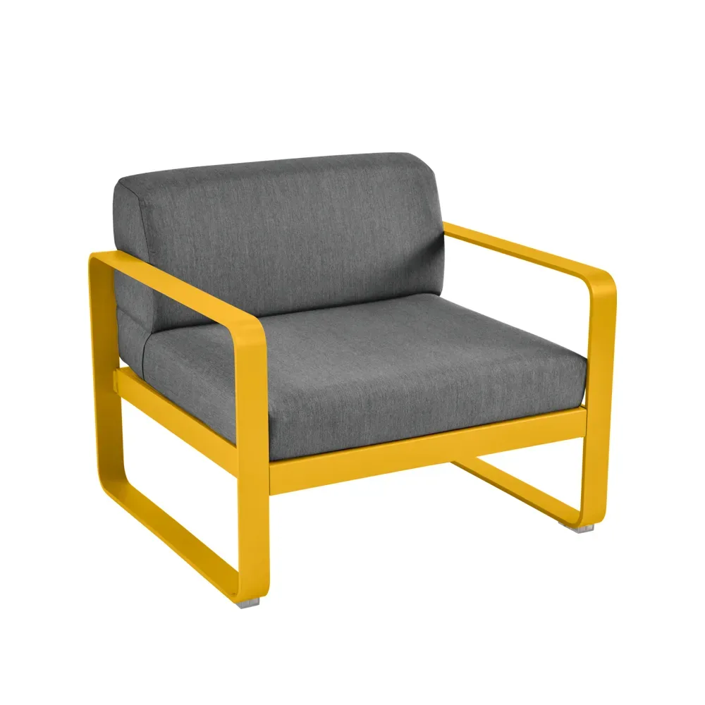 Fermob Bellevie fåtölj Honey (gul), graphite grey dyna