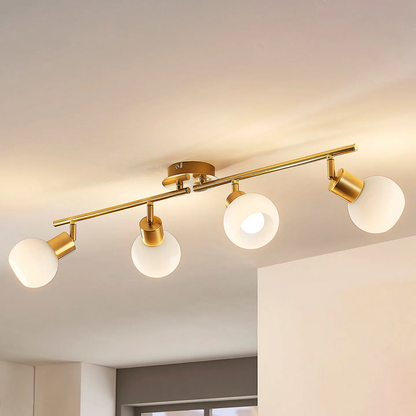 Eleina 4 Loftlampe Brass - Lindby Elaina - Stue - Moderne - Metal - Med flere lyskilder