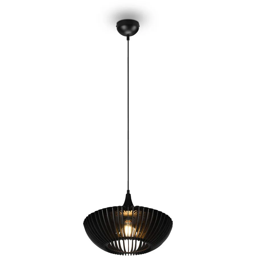 Pendellampe Cacal Schwarz Metall 40 cm 150 cm - Farbe: Schwarz matt