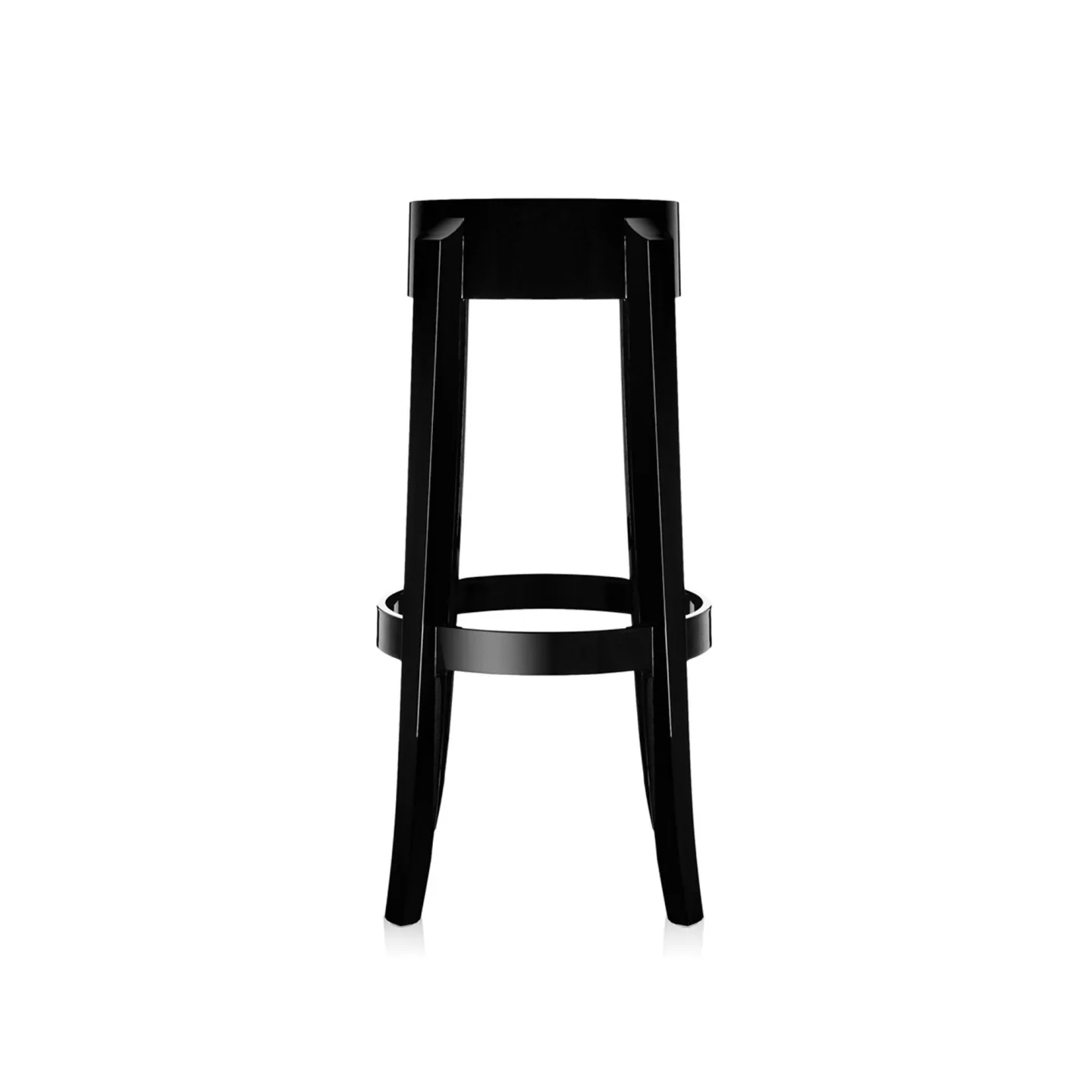 Kartell - Charles Ghost Stool 4899, Glossy Black, H: 75 - Barstolar - Philippe Starck - Svart - Plast