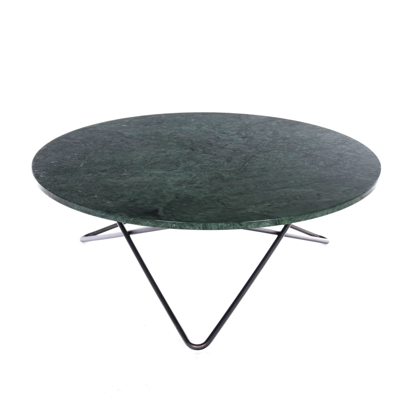 OX Denmarq - Large O Table, Black Steel Frame, Top: Green Marble - Soffbord - Dennis Marquart - Grön - Metall/Sten