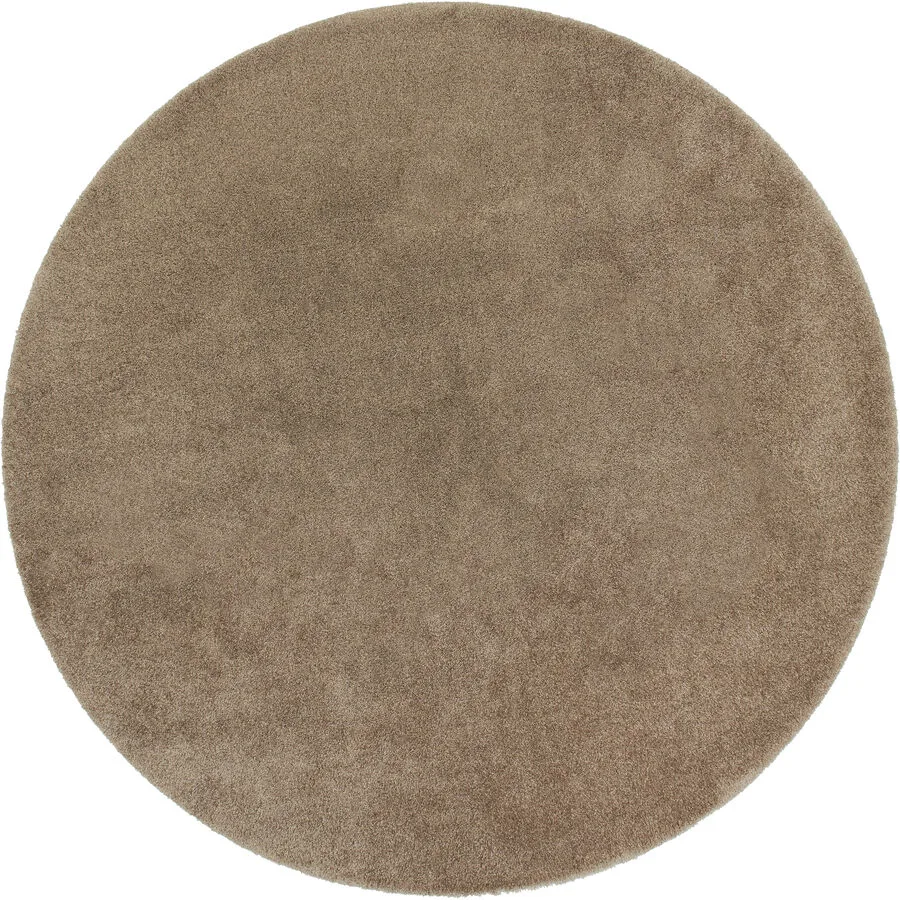 Teppich Synthetisch Bienna Taupe Einfarbig Polyamid 200 x 200 cm