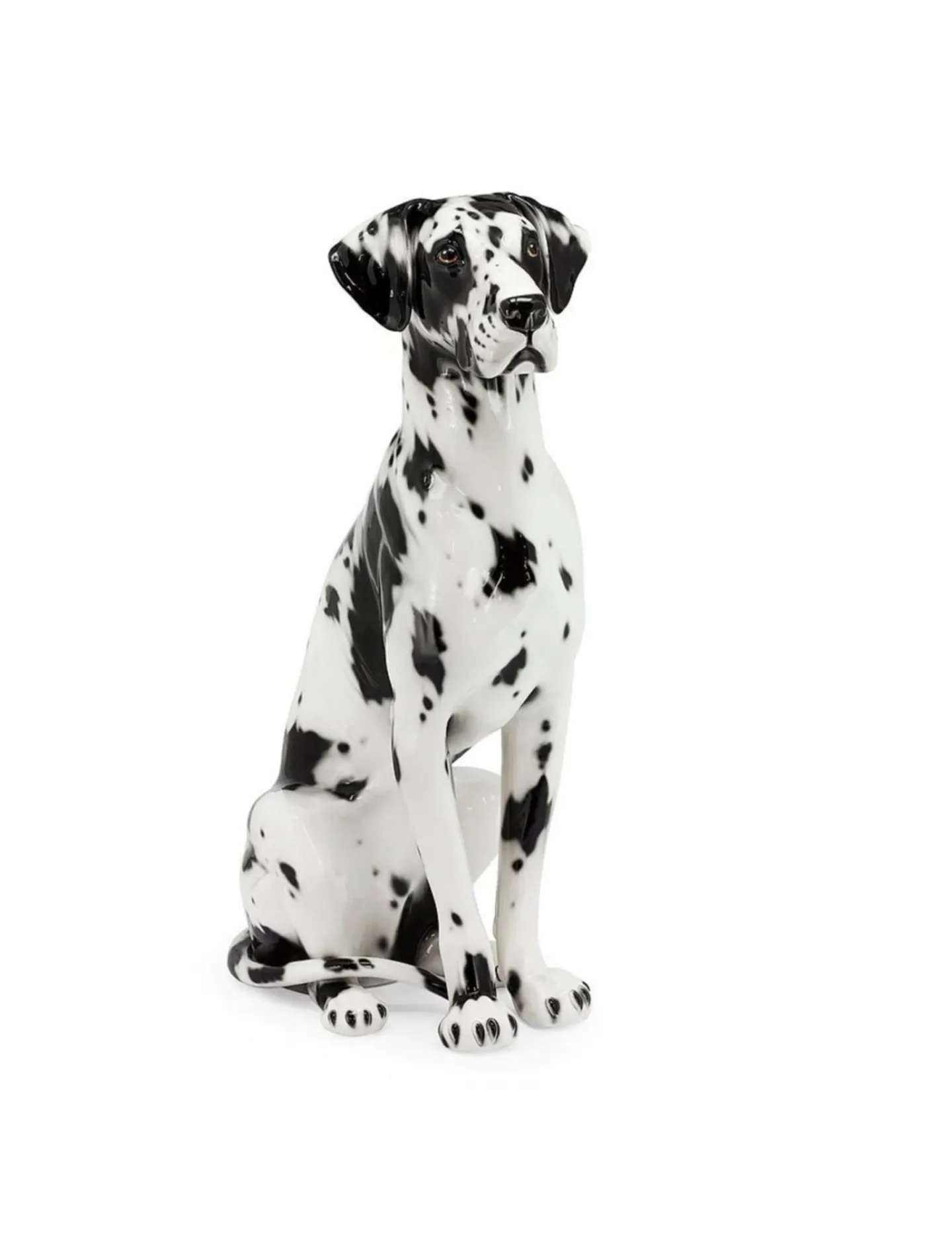 Abhika Figur Dogde Schwarz Weiss H: 90 cm | Schubiger Möbel