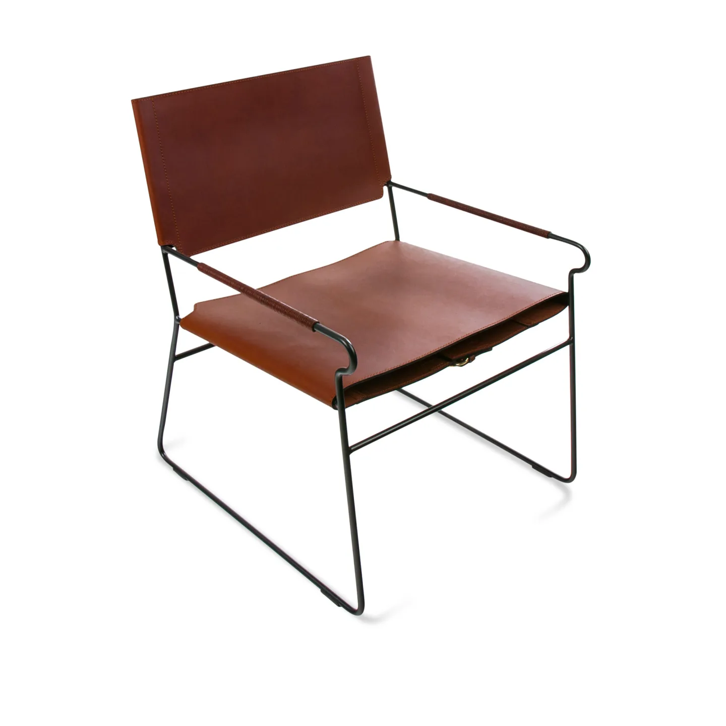 OX Denmarq - Next Rest, Black Steel Frame, Leather: Cognac - Fåtöljer - Dennis Marquart - Brun - Läder/Metall