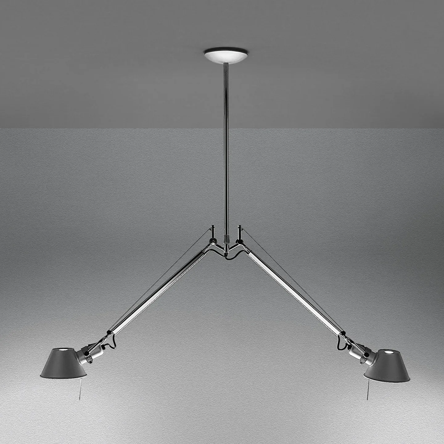 Tolomeo Due Bracci Pendelleuchte Alu - Artemide Tolomeo 2 Bracci - Wohnzimmer - Design - Metall - Mehrflammig