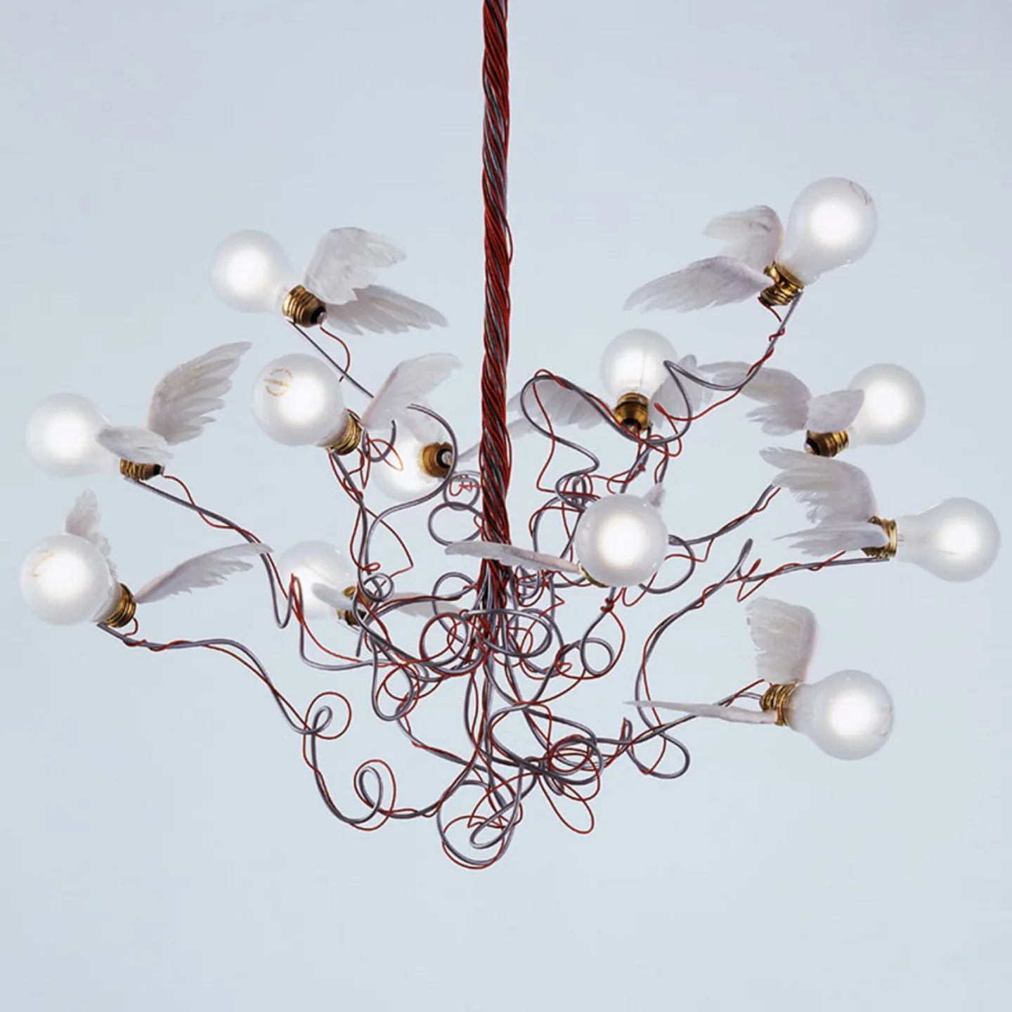 Birdie LED Pendel Rød - Ingo Maurer - Stue - Design - Metall - Med flere lyskilder