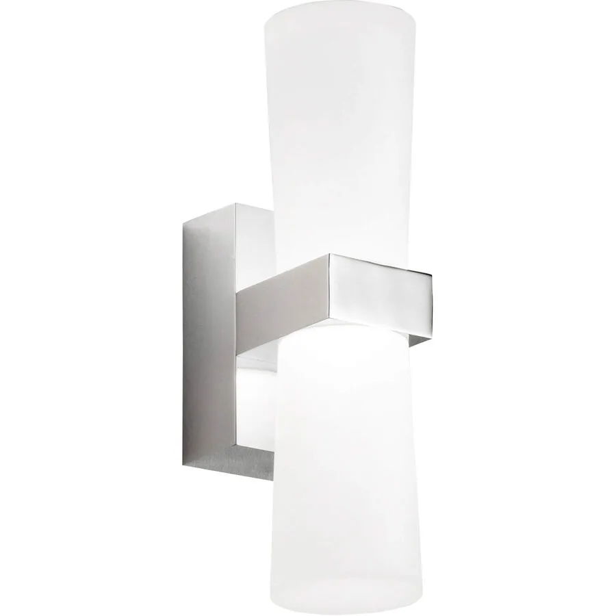Wandlampe Ira Grau Metall 6 cm 22 cm - Farbe: verchromt - LED - Lichtfarbe: Warmweiss - LED Energiesparlampen
