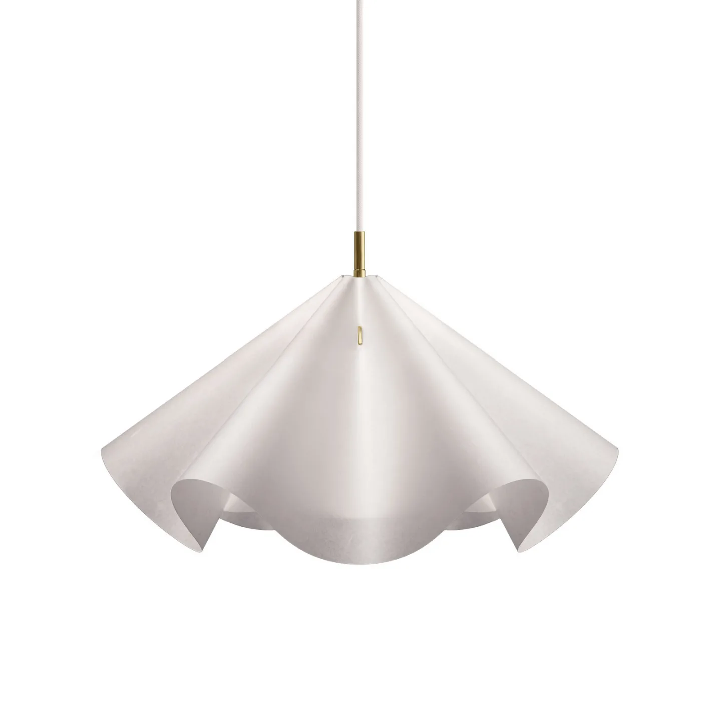 Sinuate Hängelampe, messing/weiß, Ø60cm, E27, Papier - Moebe - Wohnzimmer - Design - Papier / Karton - Einflammig
