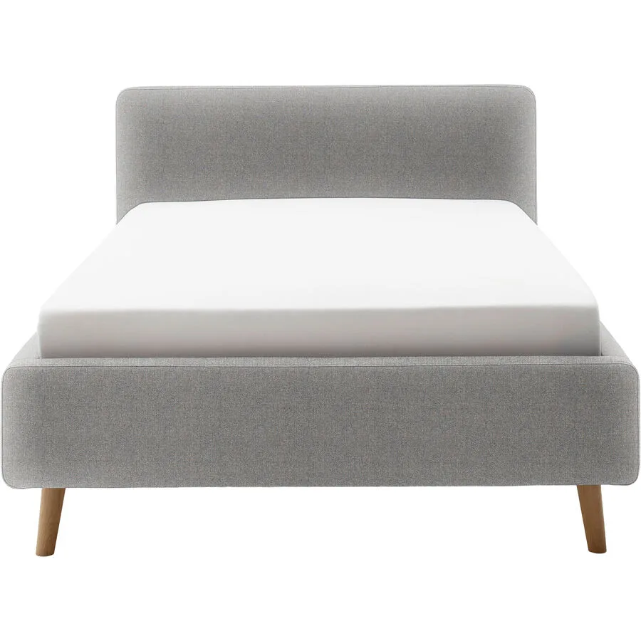 Bett Senja Grau Stoff 120 x 200 cm