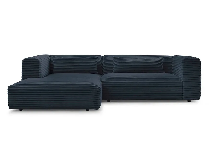 Ecksofa BOBOCHIC HARRY Cord-Stoff dunkelblau