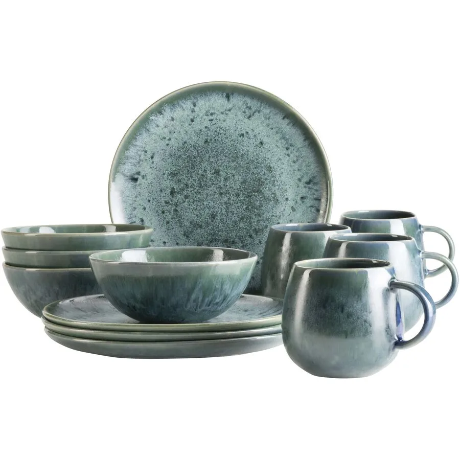 MÄSER Geschirr-Set Carellia Blau Steinzeug