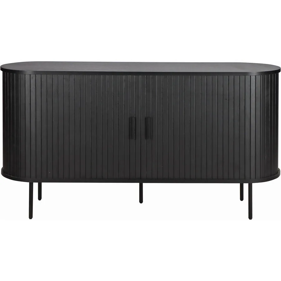 Sideboard Falvo schwarz Melaminbeschichtete Spanplatte B 140 H 76 cm