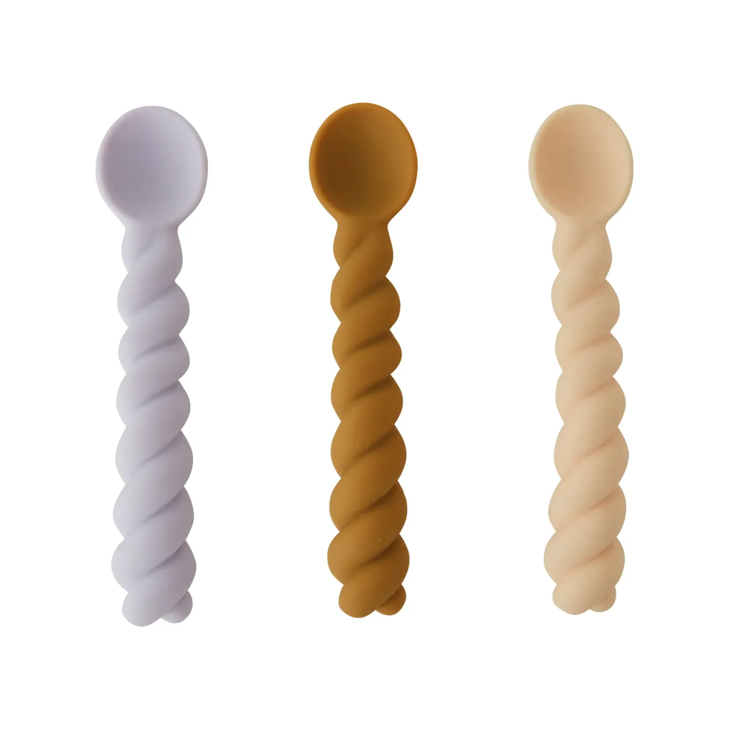 OYOY Mellow Löffel 3er Pack Lavender-vanilla-light Rubber